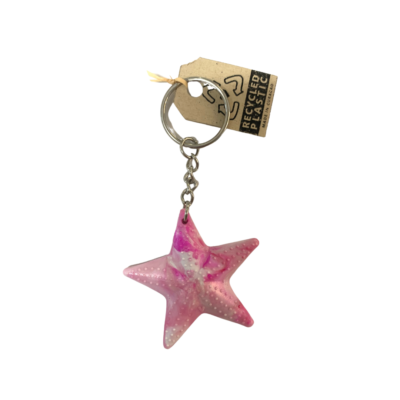 keychain Starfish pink limpi recycling